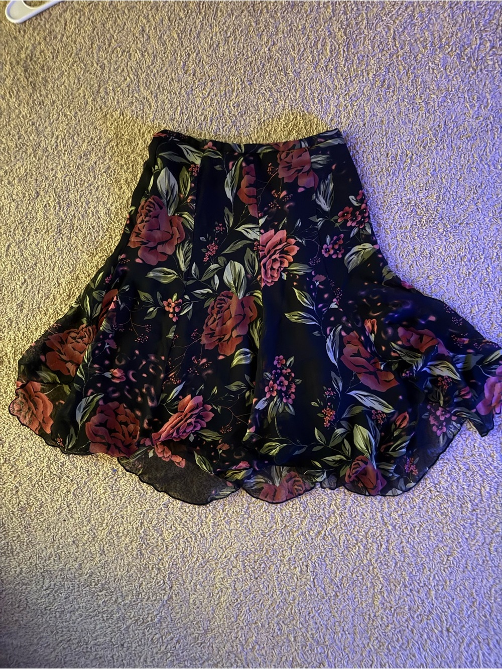 y2k floral midi skirt